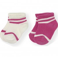 Kojinės kūdikiui (2 vnt.) (balta/rausva) "Dryžiukai"