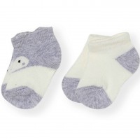 Kojinės kūdikiui (2 vnt.) (balta/pilka) "Lapė"