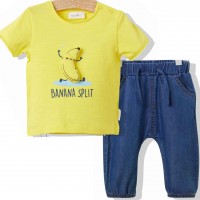 Bebetto marškinėlių ir kelnių komplektas berniukui "Banana"