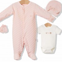 Bebetto komplektas naujagimiui 4 dalių "HEART" 