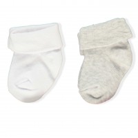 Kojinės kūdikiui (2 vnt.) (balta/pilka)