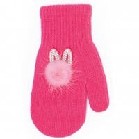 Plonos vaikiškos kumštinės pirštinės 15 cm (4-6 metai, rožinės spl.)