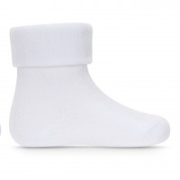 Organinės medvilnės kojinės kūdikiui baltos spalvos