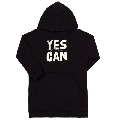 Prailgintas džemperis Yes you can (juodas)