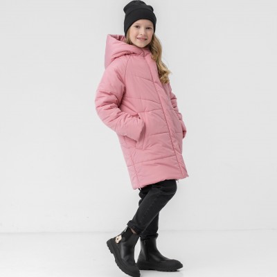 Prailginta žieminė striukė - paltas mergaitei 