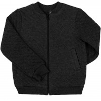 Užsegamas minkšto trikotažo džemperis (tamsiai pilkas)